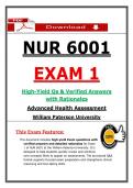 NUR 6001 Exam 1 &ndash; Advanced Health Assessment &lpar;Latest 2026&sol;2027 Update&rpar; Actual Questions & Answers &lpar;WPU&rpar;