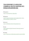 TEXAS DEPARTMENT OF AGRICULTURE&NewLine;COMMERCIAL PRACTICE QUESTIONS WITH&NewLine;DETAILED EXPLANATIONS 2026