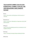 TEXAS MASTER PLUMBING EXAM 100 2026&NewLine;INTERNATIONAL PLUMBING CODE &lpar;IPC&rpar; AND&NewLine;STATE REGULATIONS CORE CONCEPTS&NewLine;PACKAGE