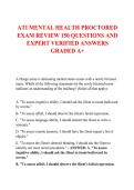 ATI Mental Health Proctored Exam Review &vert; 150 Practice Questions & Verified Answers &vert; Updated 2027&sol;2028 Study Guide