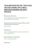 TEXAS MEDICATION AIDE TEST 7 MOCK EXAM&NewLine;AND STUDY MATERIAL WITH CLINICAL&NewLine;MEDICATION SCENARIOS AND SAFETY&NewLine;PRACTICES