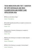 TEXAS MEDICATION AIDE TEST 7 QUESTION&NewLine;SET WITH RATIONALES AND DRUG&NewLine;CLASSIFICATION AND PATIENT CARE&NewLine;APPLICATIONS 2026