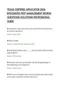 TEXAS CERTIFIED APPLICATOR 2026&NewLine;INTEGRATED PEST MANAGEMENT REVIEW&NewLine;QUESTIONS SOLUTIONS PROFESSIONAL&NewLine;GUIDE