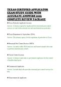 TEXAS CERTIFIED APPLICATOR&NewLine;EXAM STUDY GUIDE WITH&NewLine;ACCURATE ANSWERS 2026&NewLine;COMPLETE REVIEW PACKAGE