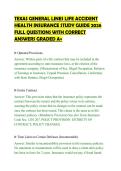 TEXAS GENERAL LINES LIFE ACCIDENT&NewLine;HEALTH INSURANCE STUDY GUIDE 2026&NewLine;FULL QUESTIONS WITH CORRECT&NewLine;ANSWERS GRADED A&plus;