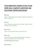TEXAS IRRIGATOR LICENSE ACTUAL EXAM&NewLine;PAPER 2026 COMPLETE QUESTIONS AND&NewLine;SOLUTIONS CERTIFICATION READY