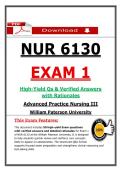 NUR 6130 Exam 1 &ndash; Advanced Practice Nursing III &lpar;Latest 2026&sol;2027 Update&rpar; Actual Questions & Answers &lpar;WPU&rpar;