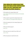TEXAS IRRIGATOR LICENSE EXAM TEXAS&NewLine;RULES AND REGULATIONS CERTIFICATION&NewLine;SCRIPT 2026 FULL QUESTIONS WITH&NewLine;DETAILED SOLUTIONS GRADED A&plus;