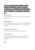 TEXAS LANDSCAPE IRRIGATION&NewLine;EXAM UPDATED ACTUAL EXAM&NewLine;PAPER 2026 COMPLETE QUESTIONS&NewLine;AND CORRECT ANSWERS GRADED&NewLine;A&plus;