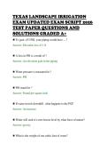 TEXAS LANDSCAPE IRRIGATION&NewLine;EXAM UPDATED EXAM SCRIPT 2026&NewLine;TEST PAPER QUESTIONS AND&NewLine;SOLUTIONS GRADED A&plus;