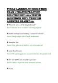 TEXAS LANDSCAPE IRRIGATION&NewLine;EXAM UPDATED PRACTICE&NewLine;SOLUTION SET 2026 TESTED&NewLine;QUESTIONS WITH VERIFIED&NewLine;ANSWERS GRADED A&plus;