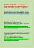 AHIP 2027 Final Exam Study Guide &NewLine;Questions And Well Graded Solutions &NewLine;With Rationales Updated 2026 2027 