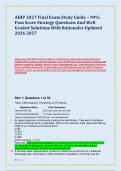 AHIP 2027 Final Exam Study Guide &ndash; 99&percnt; &NewLine;Pass Score Strategy Questions And Well &NewLine;Graded Solutions With Rationales Updated &NewLine;2026 2027 