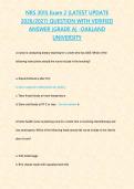 NRS 3015 Exam 2 &lpar;LATEST UPDATE 2026&sol;2027&rpar; QUESTION WITH VERIFIED ANSWER &lbrace;GRADE A&rcub; -OAKLAND UNIVERSITY&NewLine;&NewLine;