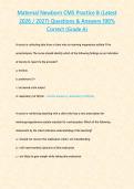 Maternal Newborn CMS Practice B &lpar;Latest 2026 2027&rpar; Questions & Answers 100- Correct -Grade A