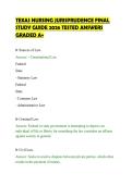 TEXAS NURSING JURISPRUDENCE FINAL&NewLine;STUDY GUIDE 2026 TESTED ANSWERS&NewLine;GRADED A&plus;