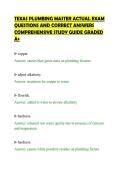 TEXAS PLUMBING MASTER ACTUAL EXAM&NewLine;QUESTIONS AND CORRECT ANSWERS&NewLine;COMPREHENSIVE STUDY GUIDE GRADED&NewLine;A&plus;