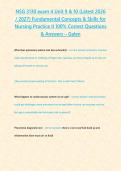 NSG 3130 exam 4 Unit 9 & 10 &lpar;Latest 2026 2027&rpar; Fundamental Concepts & Skills for Nursing Practice II 100- Correct Questions & Answers -Grade A - GALEN