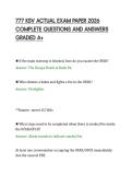 777 KSV ACTUAL EXAM PAPER 2026&NewLine;COMPLETE QUESTIONS AND ANSWERS&NewLine;GRADED A&plus;