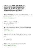 777 KSV EXAM SCRIPT 2026 FULL&NewLine;SOLUTIONS VERIFIED CORRECT&NewLine;RESPONSES HIGH SCORING