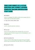 TEXES CORE SUBJECTS EC 6 ACTUAL&NewLine;QUESTIONS AND CORRECT ANSWERS&NewLine;COMPLETE TEACHER CERTIFICATION&NewLine;STUDY GUIDE