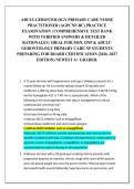 ADULT-GERONTOLOGY PRIMARY CARE NURSE &NewLine;PRACTITIONER &lpar;AGPCNP-BC&rpar; PRACTICE &NewLine;EXAMINATION &vert; COMPREHENSIVE TEST BANK &NewLine;WITH VERIFIED ANSWERS & DETAILED &NewLine;RATIONALES &vert; IDEAL FOR MSN&comma; DNP & ADULT&NewLine;GERONTOLOGY PRIMARY CARE NP STUDENTS &NewLine;PREPARING FOR BOARD CERTI