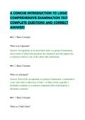 A CONCISE INTRODUCTION TO LOGIC&NewLine;COMPREHENSIVE EXAMINATION TEST&NewLine;COMPLETE QUESTIONS AND CORRECT&NewLine;ANSWERS
