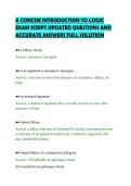 A CONCISE INTRODUCTION TO LOGIC&NewLine;EXAM SCRIPT UPDATED QUESTIONS AND&NewLine;ACCURATE ANSWERS FULL SOLUTION
