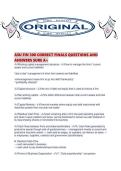 ASU FIN 300 CORRECT FINALS QUESTIONS AND ANSWERS SURE A&period;pdf