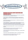 NURSING 108 ACTUAL SCRIPT QUESTIONS AND ANSWERS SURE A&period;pdf