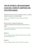 TFM 08 TECHNICAL FIRE MANAGEMENT&NewLine;EXAM 2026 COMPLETE QUESTIONS AND&NewLine;SOLUTIONS MANUAL