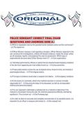 POLICE SERGEANT CORRECT FINAL EXAM QUESTIONS AND ANSWERS SURE 