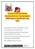 Florida Laws and Rules Examination for Psychologists 2026 &vert; 450&plus; Expert-Verified Exam Questions & Answers &vert; Psychology Practice Act&comma; Licensure&comma; Ethics&comma; Baker Act&comma; Confidentiality & Continuing Education &vert; Florida Board of Psychology