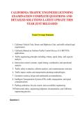 CALIFORNIA TRAFFIC ENGINEER LICENSING &NewLine;EXAMINATION COMPLETE QUESTIONS AND &NewLine;DETAILED SOLUTIONS LATEST UPDATE THIS &NewLine;YEAR JUST RELEASED 