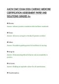 AACN CMC EXAM 2026 CARDIAC MEDICINE&NewLine;CERTIFICATION ASSESSMENT PAPER AND&NewLine;SOLUTIONS GRADED A&plus;