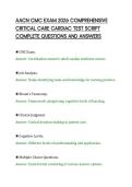 AACN CMC EXAM 2026 COMPREHENSIVE&NewLine;CRITICAL CARE CARDIAC TEST SCRIPT&NewLine;COMPLETE QUESTIONS AND ANSWERS&NewLine;