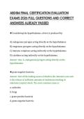 ABDSM FINAL CERTIFICATION EVALUATION&NewLine;EXAMS 2026 FULL QUESTIONS AND CORRECT&NewLine;ANSWERS ALREADY PASSED