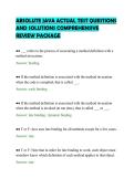ABSOLUTE JAVA ACTUAL TEST QUESTIONS&NewLine;AND SOLUTIONS COMPREHENSIVE&NewLine;REVIEW PACKAGE&NewLine;