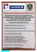 NCLEX-RN Practice Test Questions & Answers 2026 &vert; Complete Review with NGN-Style Questions & Detailed Rationales &vert; Graded A&plus;