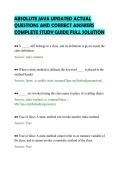 ABSOLUTE JAVA UPDATED ACTUAL&NewLine;QUESTIONS AND CORRECT ANSWERS&NewLine;COMPLETE STUDY GUIDE FULL SOLUTION&NewLine;