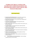 FLORIDA ELECTRICAL CONTRACTOR &NewLine;EXAMINATION COMPLETE QUESTIONS AND &NewLine;DETAILED SOLUTIONS LATEST UPDATE THIS &NewLine;YEAR JUST RELEASED