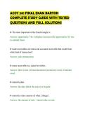 ACCY 201 FINAL EXAM BARTON&NewLine;COMPLETE STUDY GUIDE WITH TESTED&NewLine;QUESTIONS AND FULL SOLUTIONS&NewLine;