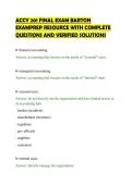 ACCY 201 FINAL EXAM BARTON&NewLine;EXAMPREP RESOURCE WITH COMPLETE&NewLine;QUESTIONS AND VERIFIED SOLUTIONS&NewLine;