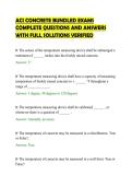 ACI CONCRETE BUNDLED EXAMS&NewLine;COMPLETE QUESTIONS AND ANSWERS&NewLine;WITH FULL SOLUTIONS VERIFIED&NewLine;