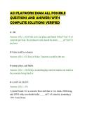 ACI FLATWORK EXAM ALL POSSIBLE&NewLine;QUESTIONS AND ANSWERS WITH&NewLine;COMPLETE SOLUTIONS VERIFIED&NewLine;