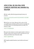 AFSB 151 FINAL 182 2026 FINAL PAPER&NewLine;COMPLETE QUESTIONS AND ANSWERS FULL&NewLine;SOLUTION