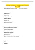 Biology 1407 Exam Questions with Correct&NewLine;Answers