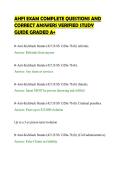 AHFI EXAM COMPLETE QUESTIONS AND&NewLine;CORRECT ANSWERS VERIFIED STUDY&NewLine;GUIDE GRADED A&plus;