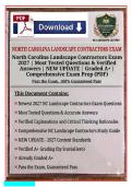 North Carolina Landscape Contractors Exam 2027 &vert; 200&plus; Most Tested Questions & Verified Answers &vert; NCLCLB-Aligned Practice Test &ndash; NEW UPDATE &vert; Graded A&plus;