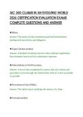AIC 300 CLAIMS IN AN EVOLVING WORLD&NewLine;2026 CERTIFICATION EVALUATION EXAMS&NewLine;COMPLETE QUESTIONS AND ANSWER&NewLine;